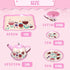 Xlong Set Set,Princess Set Pink Tea for Little Girls,Flower Design Tea Party Tea Time Toys Teapot Dishes Kitchen