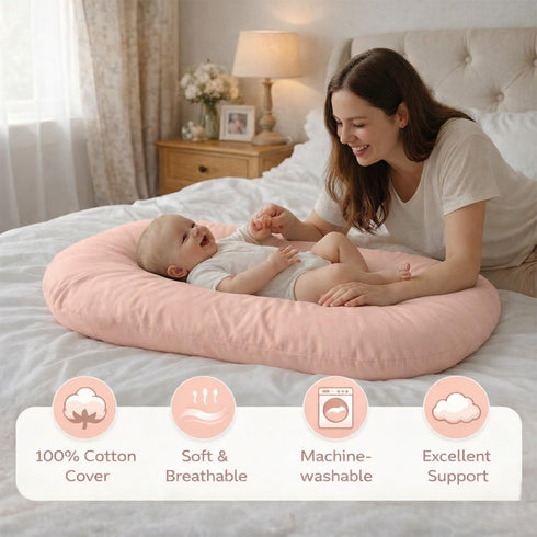 0-24 Baby Lounger for Newborn Months, Soft Portable Infant Nest & Play Mat & Diaper Changing Pad for Home,Travel