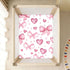 CZXW 52" 28" Pink Bowknots Crib Sheets Fitted x Natural Cotton Soft & Breathable for Baby Crib Mattress