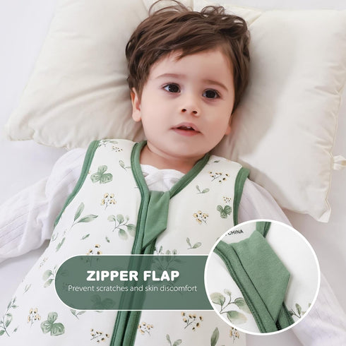 2-Way Zipper,2.5 Unisex(Plant,0-6 Mosebears Sleep Sack Baby Winter Wearable Blanket with TOG Cotton Sleep Sack Months)