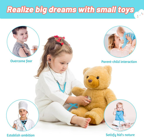 27 3 4 5 6 7 8 Phobby Durable Doctor Kit for Kids, Pcs Deluxe Pretend Play Medical Kit Toy with Real Stethoscope