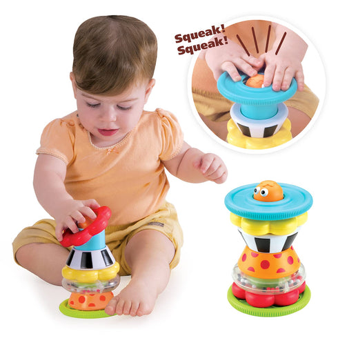 Yookidoo Musical Crawl 'N' Go Snail Toy with Stacker - Promotes Baby's Crawling and Walking. Rolls and Spins Its Shell