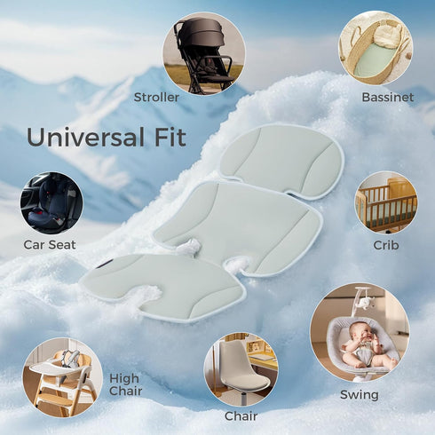 Momcozy 2-Piece Breathable Stroller Seat Liner | Universal Adjustable Soft Pad | Soft & Dry Comfort | Detachable Feel