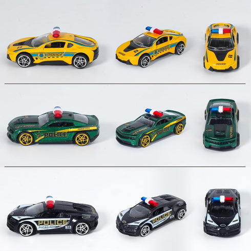 1:64 Set 3 4 5 6 7 8 Oriate Die-Cast Metal Police Car Toy - Collectable Police Sports Car Toy Model, Cake Topper