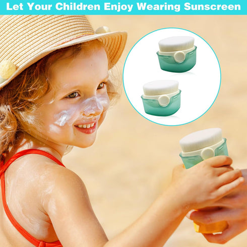 2Pcs Sunscreen Applicator for Kids, Sun Lotion Applicator with Protective Caps, Green