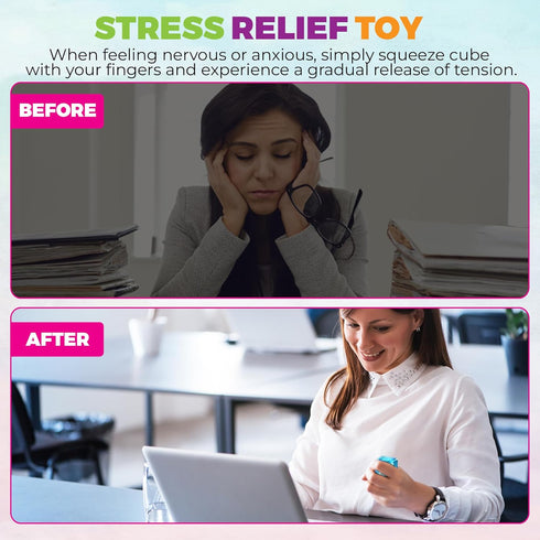 TwCare Stress Balls Ice Cube with Snowflakes Inside for Your Best Mellow and Chill, Snow Pieces Silent Nice Square