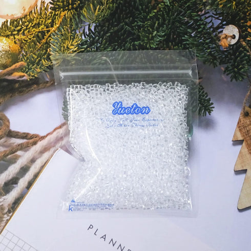 yueton 100g 3mm Clear Plastic Miniature Dollhouse Ice Cubes, Fake Ice Cubes for Dollhouse Beer Drinks Accessories