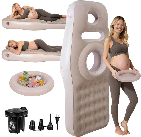 YATAOQINGJIE Inflatable Pregnancy Pillow with Belly & Head Hole, Prone Pregnancy Pillow for