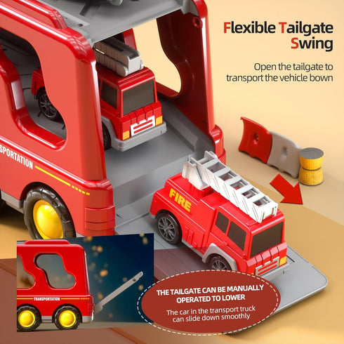 Beby Buty 5 1 3-5, 3 4 5 6 in Fire Truck Cars for Toddlers Boy Car Truck Toys with Light Sound, Birthday Gifts for Year