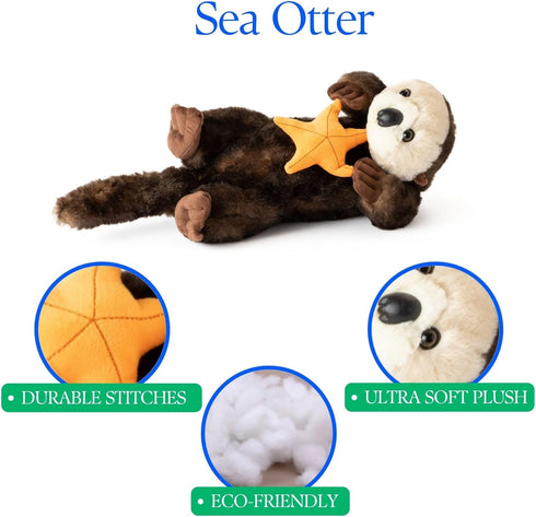 18 inches The Petting Zoo Sea Otter Stuffed Animal with Star, Gifts for Kids, Wild Onez Ocean Animals, Sea Otter Plush