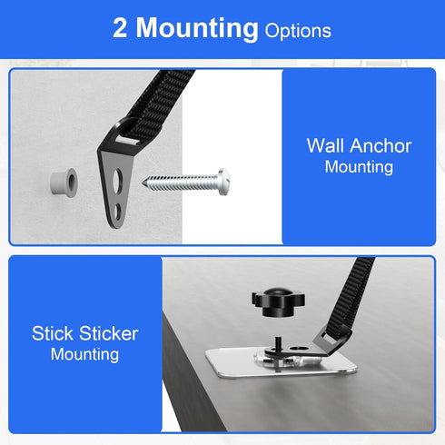 IMtKotW 2 Pcs Tv Safety Straps Adjustable,No Drill Anti Tip Furniture Anchors for Baby Proofing,Adhesive/Screw