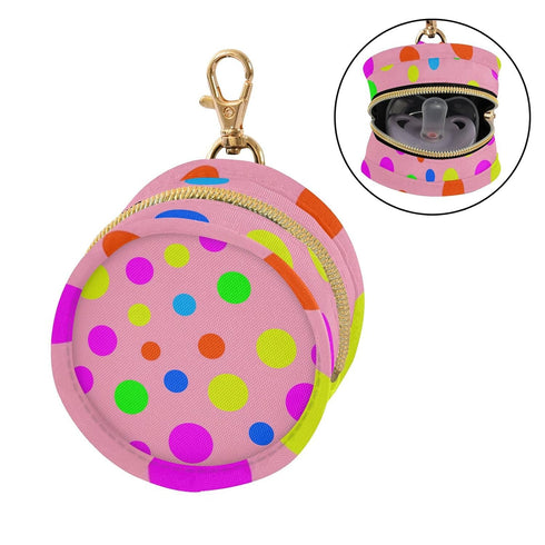 Polka Dots Round Pacifier Storage Case with Zipper, Portable Pacifier Case for Travel, Diaper Bag & Purse, Pacifier