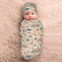 Nanyizly Set 0-6m Trees and Boats Newborns Beanie Swaddle Blanket Baby Receiving Blankets for Infant Boy Girl Swaddle