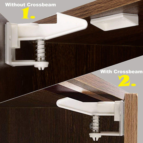 OKEFAN Cabinet Locks Child Safety Latches - 12 Pack Baby Proofing Cabinets Drawer Lock Adhesive Latch for Kids