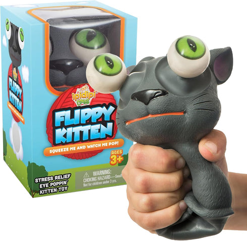 IPIDIPI TOYS Flippy Kitten Squishy Eye Popping Cat - Stress Relief Fidget Toy for Kids and Adults