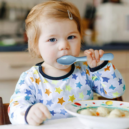 12 Pcs Plastic Toddler Utensils Set, 6 Kids Forks and 6 Kids Spoons, BPA Free/Dishwasher Safe Brightly Colored Cutlery
