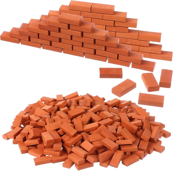 Haiabei 500 Pcs 1/16 Miniature Bricks Brick Building Set, Mini Red B-Rick Stone