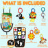 Innofans Baby Car Seat Animals Toys - Kick and Play Double Sided Infant Car Seat Toys with Plush Toys, Mirror, Teether