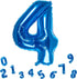32 Inch Blue Number 4 Balloons, Foil Balloon for Birthday Party Decoration Supplies