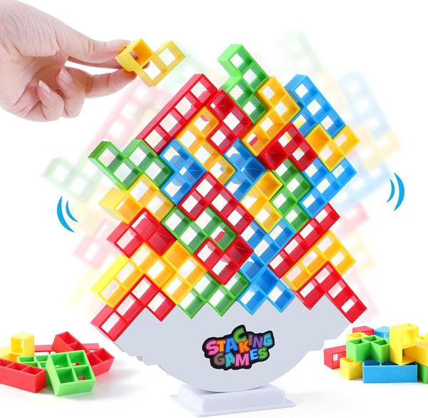 Generic 64 Pcs Stack Game for Adult & Kids, Balance Stacking Blocks Game