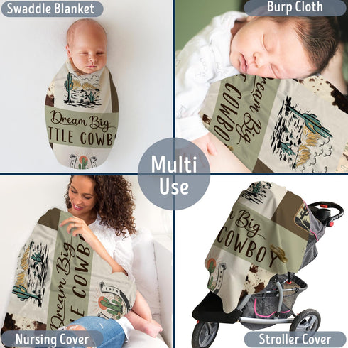 (03, 30x40 Western Blanket, Western Decor for Nursery Room, Baby Blankets for Boys Girls, Cowboy Baby Blankets, Western