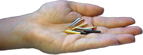 WE Games Easy-Grip Metal Cribbage Board Pegs and Velvet Pouch - Set of 12 Pins (3 Brass, 3 Chrome, 3 Black, 3 Copper)