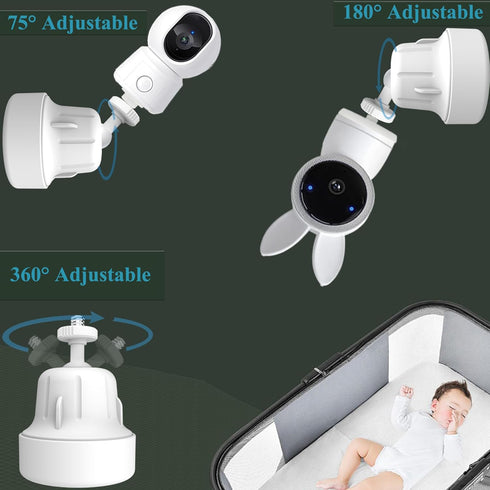 Derebir 2K A4/B2/1M/3QM/ P2Q/ D3 Baby Monitor Mount Stand Compatible with ARENTI Alnanny Baby Cameras,Flexible