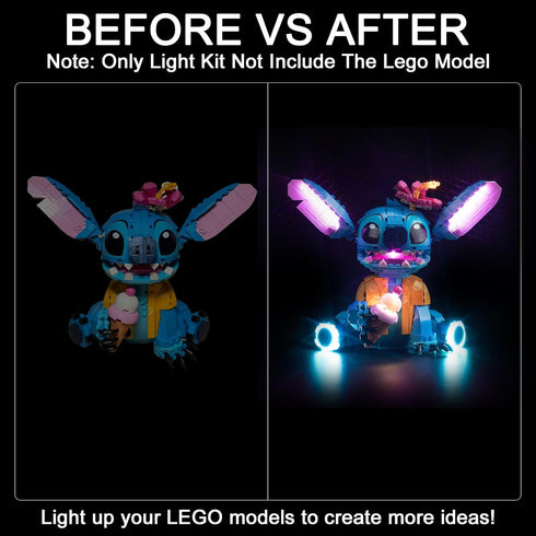 Upgraded LED Light Kit for Lego 43249 Stitch Toy Building Set, Lights Decoration Gift Idea for Girls, Boys (Model Not