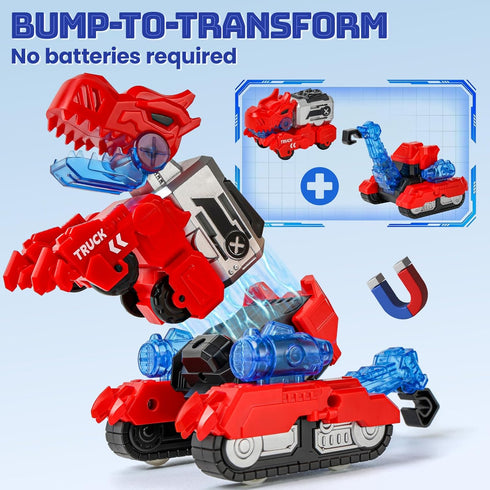 36, 6-in-1 4 5 7 8, BLF FUN Magnetic Transforming Dinosaur Car Toy for Kids Ages Transforme Dino Robot Truck, Birthday
