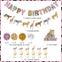 Funmemoir Pink Cheetah Birthday Decorations for Girls, Jungle Safari Theme Party with Happy Banner and Toppers