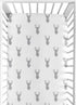 Fitted Crib Sheet for Grey and White Woodland Deer Baby Bedding Set Collection, Deer Print