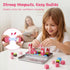 3 32PCS Set, otters Magnetic Building Blocks Princess Castle Travel STEM Magnet Cubes Toys with Metal Storage Box