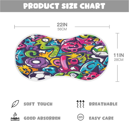 YEGAME Set 1 11 22 Inch Muslin Baby Burp Cloths of - Graffiti Super Absorbent Cotton Burping Rags Soft Baby Washcloths