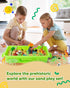 sikmcle Set 3-6+ Dinosaur Sensory Bin Toy for Toddlers and Play Sand for Kids Include Glow in The Dark Dinosaur Ages