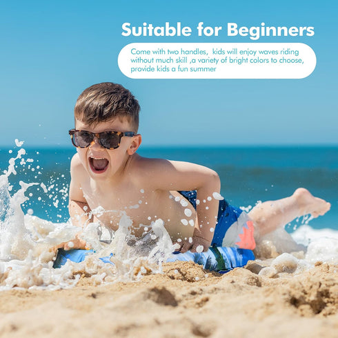 Inflatable Boogy Boards for Beach Travel, 30” Canvas Slip Slide Water Park Body Surfing Board for Kids