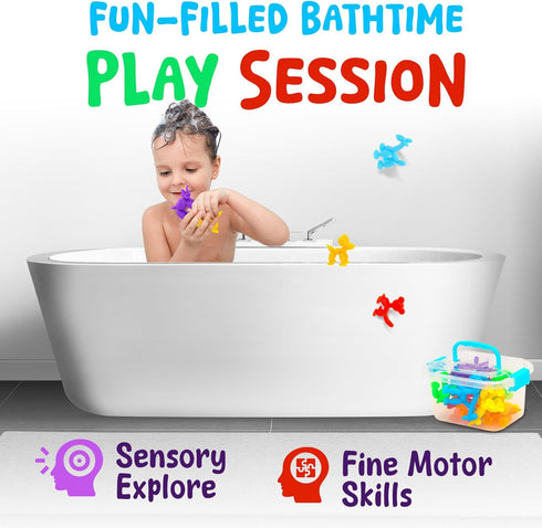 Suction Cup Sensory Bath Toys - Animal No Hole Bathtub Toy Suction Toy for Kids, Toddlers, Sensory Fidget Toy