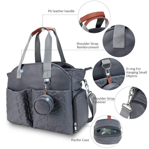 S1,S2 Breast Pump Bag - Baby Diaper Tote Bag with Laptop Sleeve and Insulation Pocket, Fit Most Breast Pumps Like