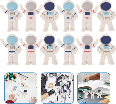ibasenice Astronaut Erasers, 24PCS Mini Space Erasers, 3D Cartoon Astronaut Shaped Erasers for Kids Classroom Rewards