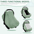 LAINIUTE 3 Cotton Baby Car Seat Cover with Two Way Zipper, Windproof Modes Infant Carrier Canopy with Extra Large Mesh