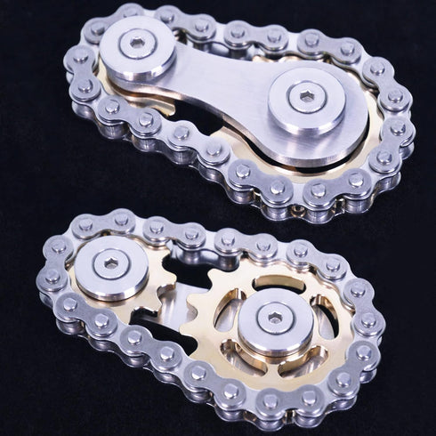 Fidget Spinner, Sprocket Linkage Bike Chain Spinner Design, Metal Stainless Steel Durable Mechanics, Gold