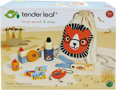 Tender Leaf Toys Safari Adventure Playset, 10 Pcs Outdoor Educational Kit for Kids, Age 3+, Gift Set