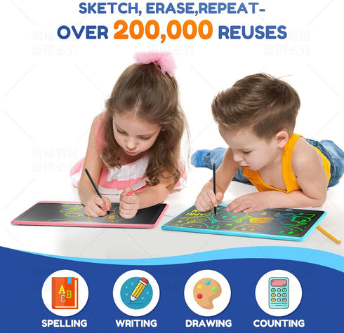 LCD Writing Tablet for Kids, Rechargeable Doodle Board Toys, 13 Inch Colorful Drawing Pad for 3-8 Year Olds