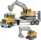 DOWELLIN Transports Trucks Kids Toys, 22" Large Semi Truck Toy Carrier and Excavator