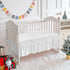 Set 3pc Set White Crib Bedding Tufted Dots Jacquard Baby Comforter with Fitted Sheet and Bed Skirt - Cute Embroidery