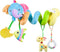 Caterbee Baby Car Seat Toys, Hanging Activity Spiral Plush Stroller Toys with Rattle for Boy or Girl (Elephant)