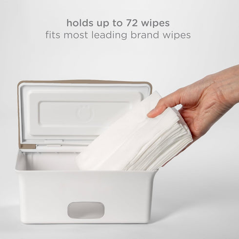 Ubbi Baby Wipes Dispenser with Weighted Plate and Secure Seal, Nursery and Baby Registry Essential to Keep Wipes Fresh