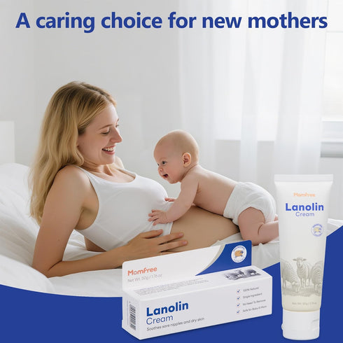 50g/1.76oz Natural Lanolin Nipple Cream: Soothing Nipples Cream Single Ingredient | Soothes Cracked & Sore Nipples | No