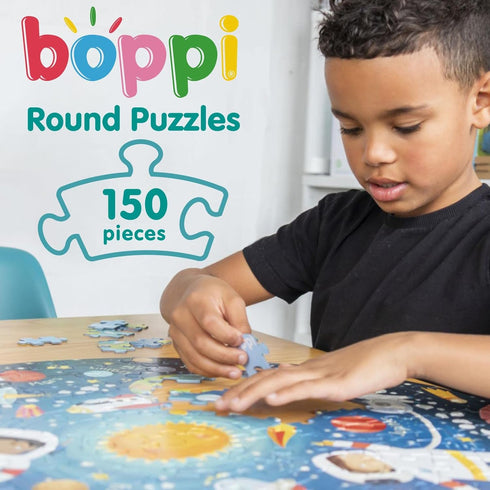 Animals Around The World Round Jigsaw Puzzle, 150 Pieces for Children Ages 5-8, 100% Recycled Card