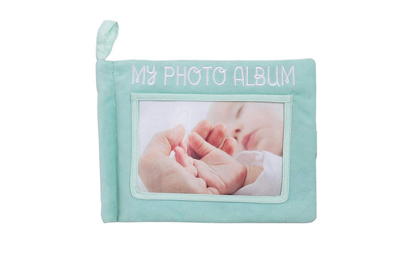 Pearhead Plush Photo Album, Baby Shower Registry Addition, Gender Neutral Baby Toy, 8.75x6.25 Inch