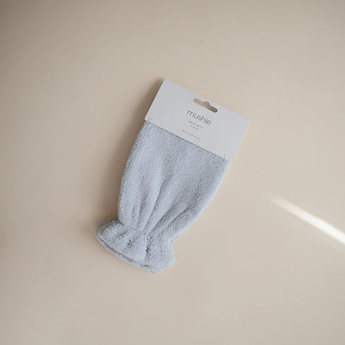 mushie Baby Bath Mitt | Organic Cotton | Pack of 2 (Baby Blue) by mushie